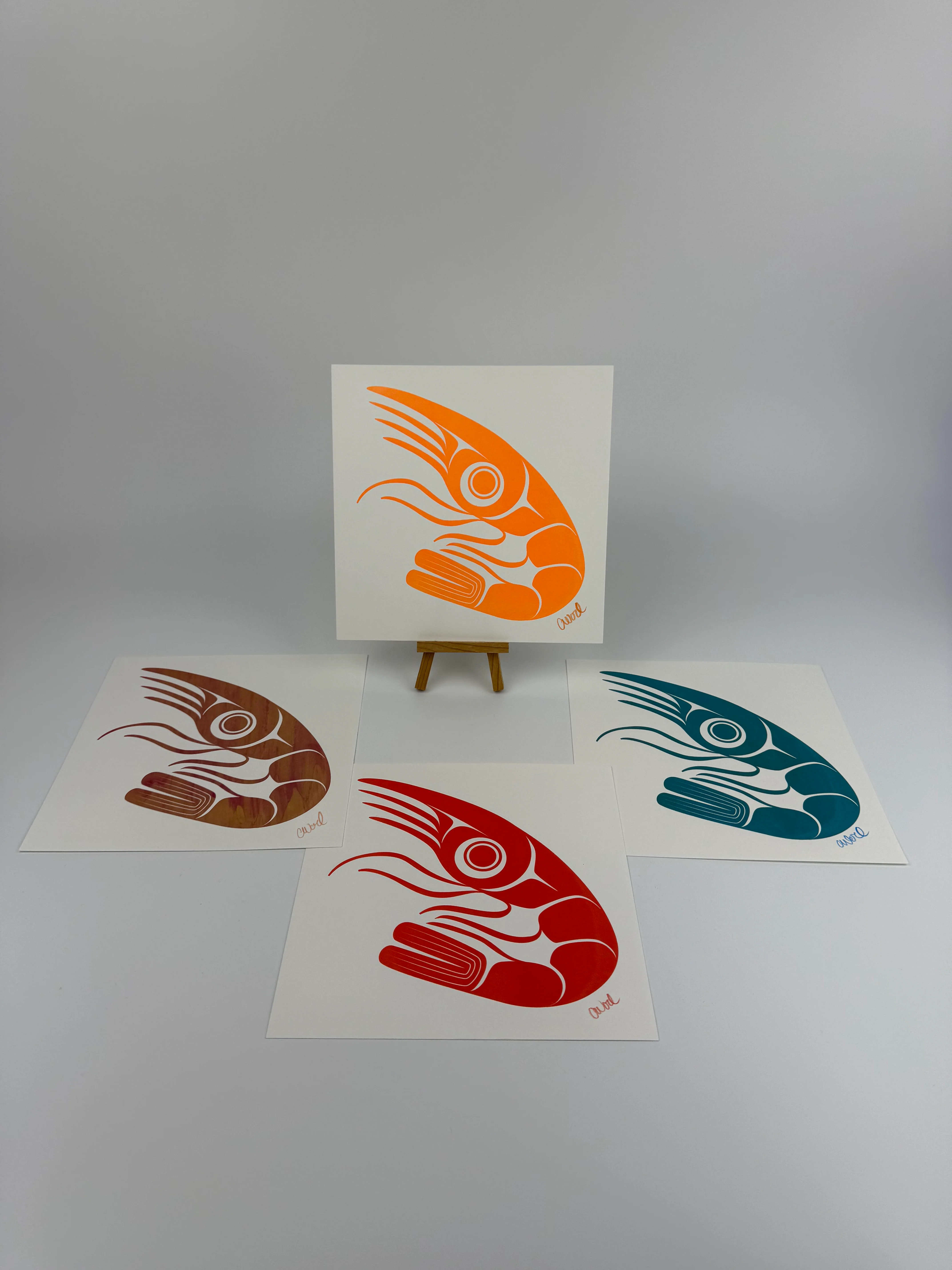 Shrimpy Silkscreen 8" x 8"